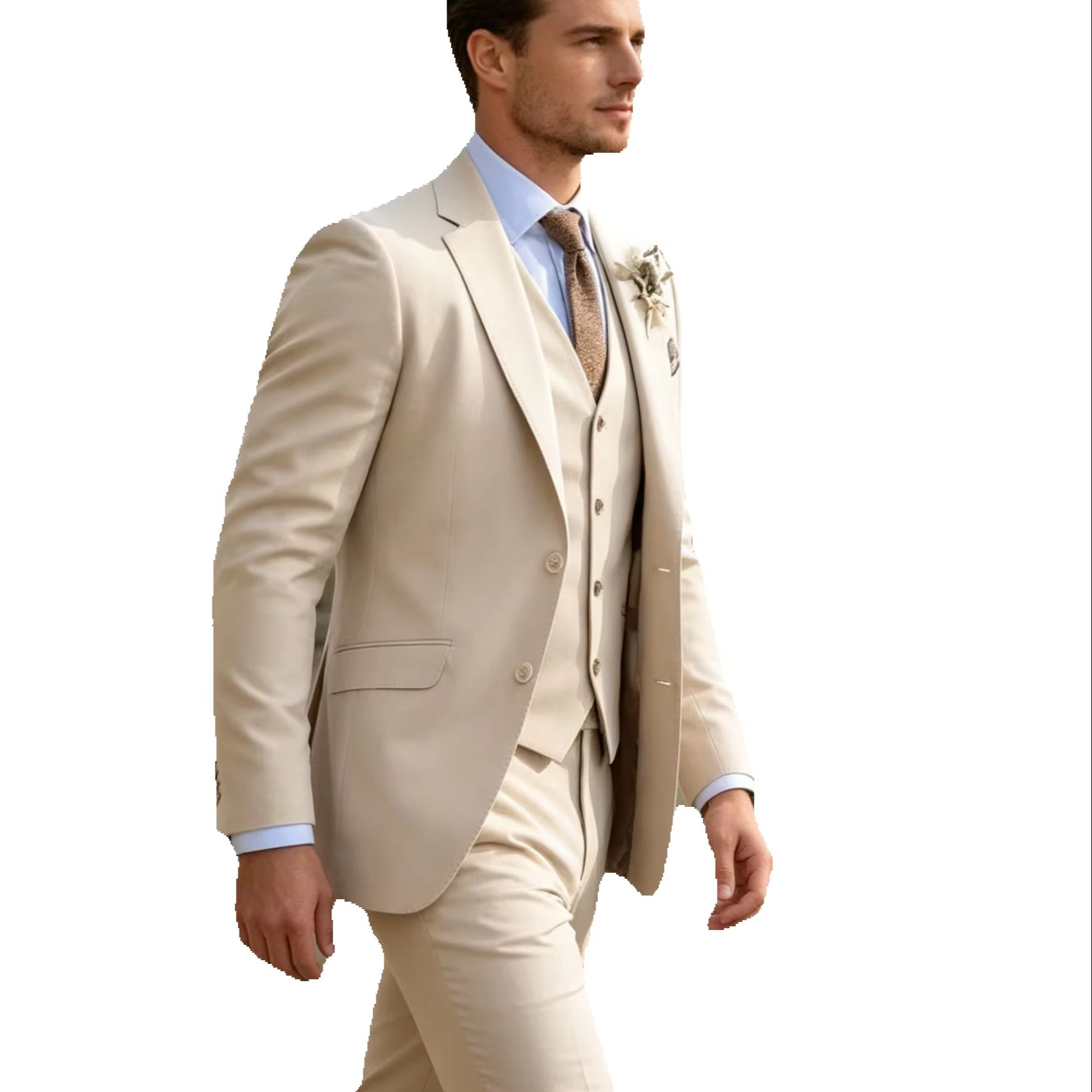 Khaki Formal Wear Men - بدلة رجالية كاكي غير رسمية من