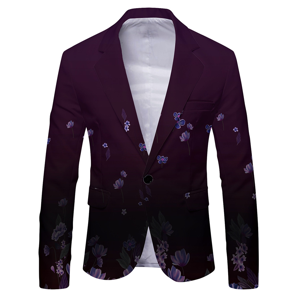 Mens Formal Look - سترة رجالية أنيقة مطبوعة بأكمام طويلة