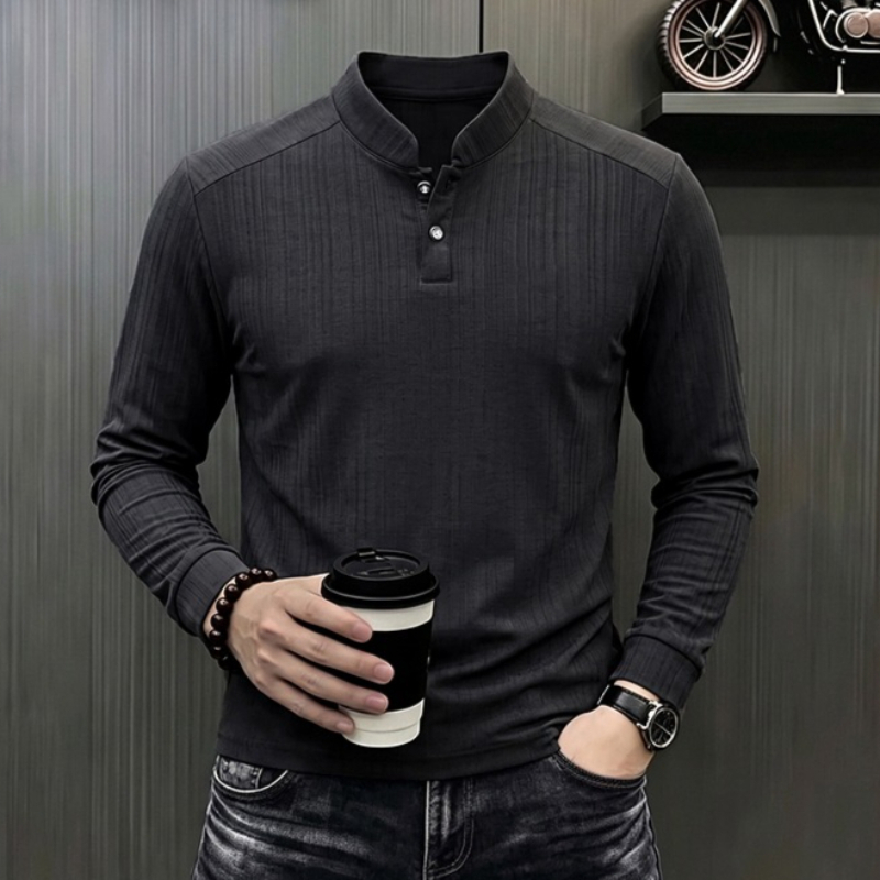 Mens Formal - قميص بولو رجالي بأكمام طويلة للأعمال