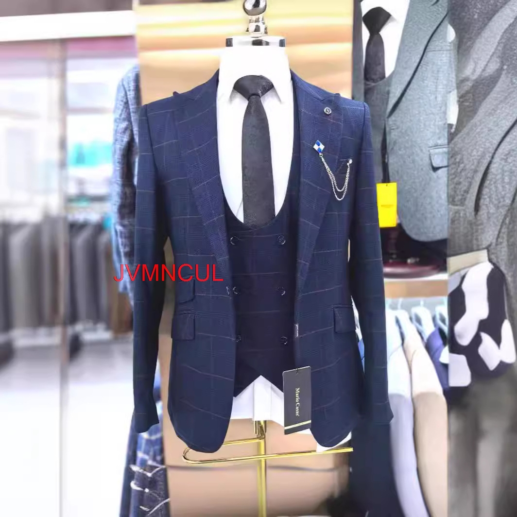 Men Formal Wear With Blazer - بدلة رجالية منقوشة من 3 قطع