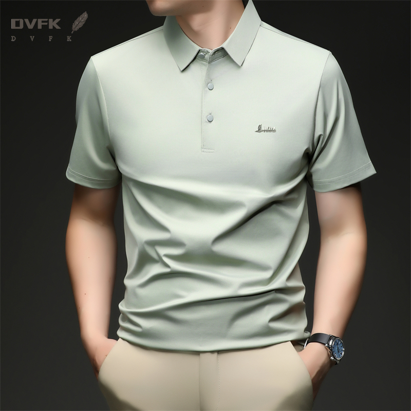 Men Formal Office Wear Shirts - قميص بولو صيفي للرجال بأكمام قصيرة