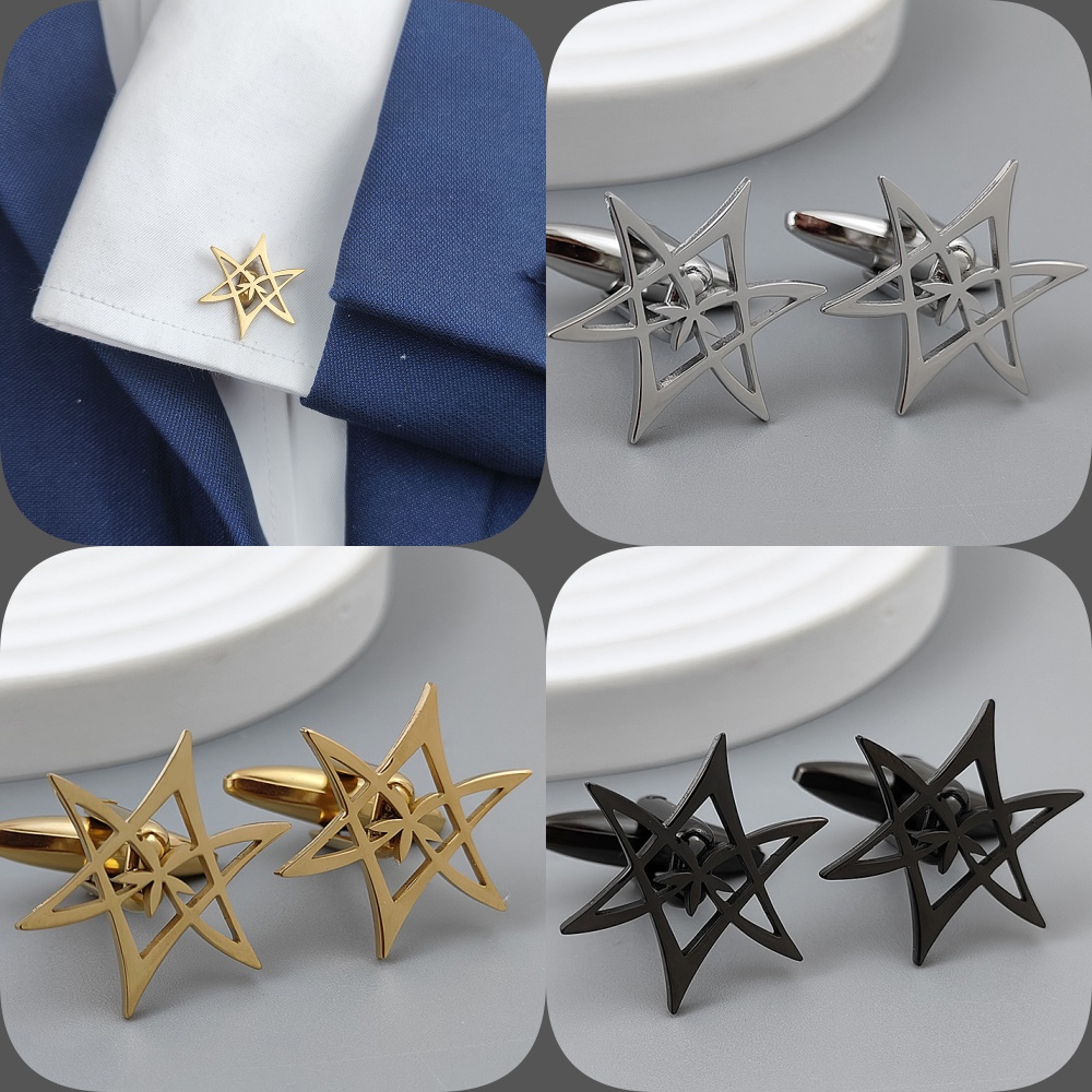 Men'S Gothic Formal Wear - أزرار أكمام سداسية مطلية بالذهب للرجال