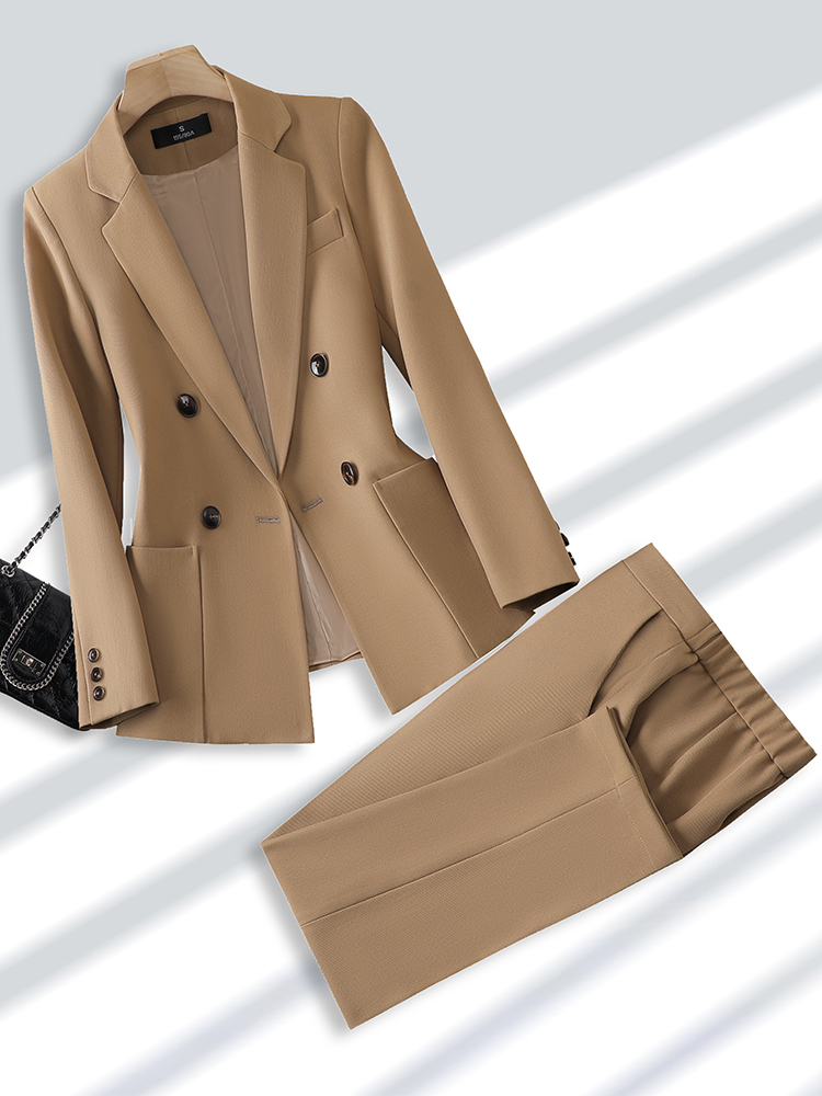 Khaki Formal Wear Men - بليزر وبنطال يناسب المرأة ، بدلة