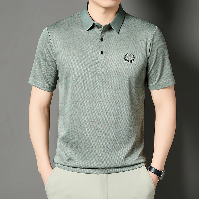Men'S Polo Formal Wear - قميص بولو رجالي رسمي مطبوع بأكمام