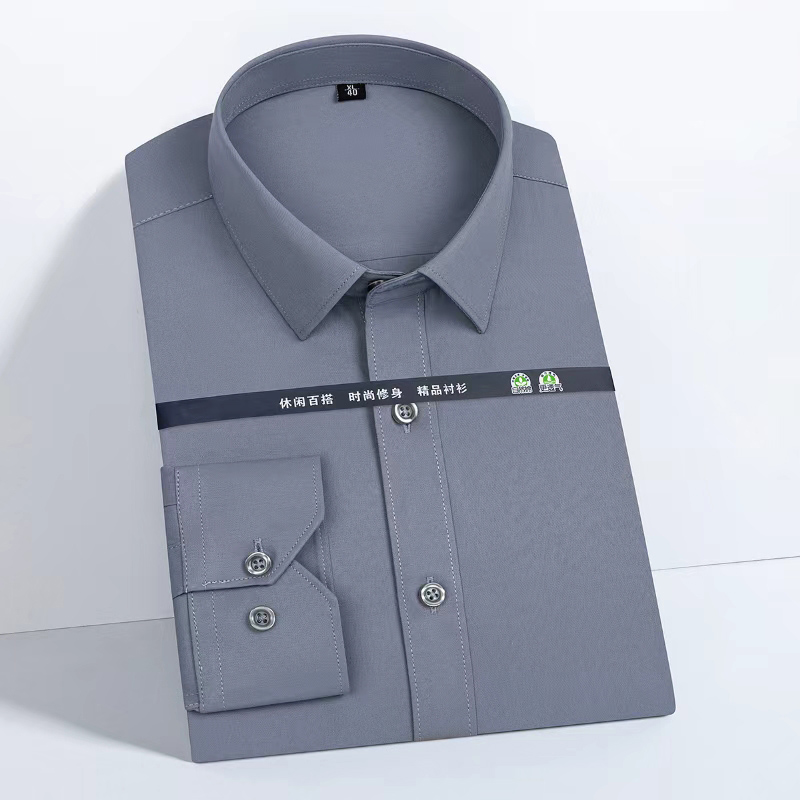 Men Formal Office Wear Shirts - قميص رجالي جديد بقصة ضيقة وأكمام
