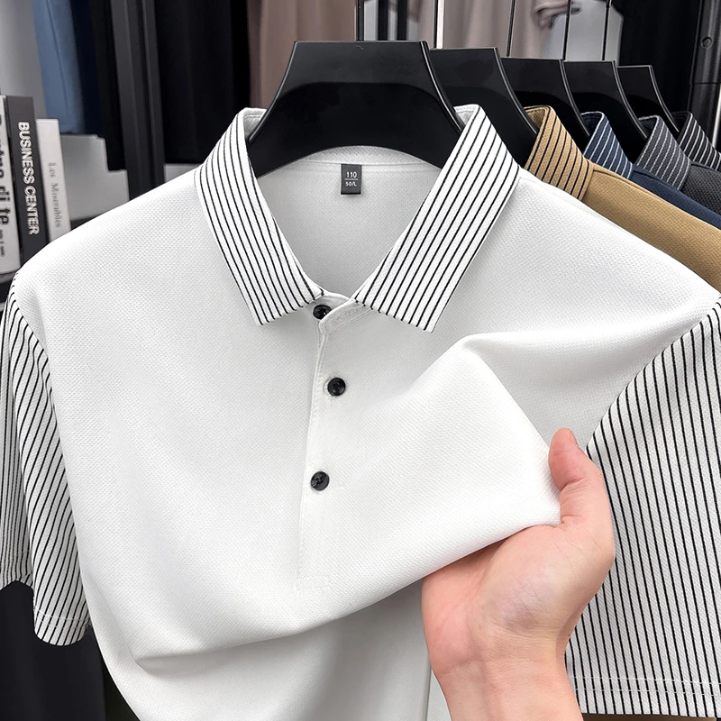 Men'S Polo Formal Wear - قميص بولو رسمي للرجال بياقة مخططة