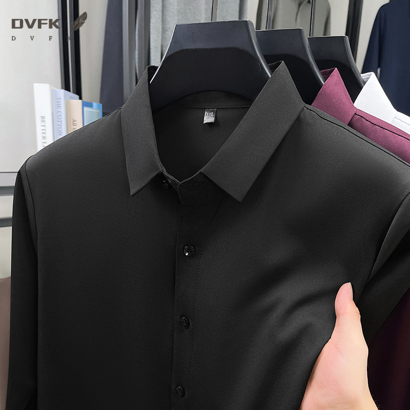 Men Formal Office Wear Shirts - قميص رجالي رسمي بأزرار وأكمام طويلة،