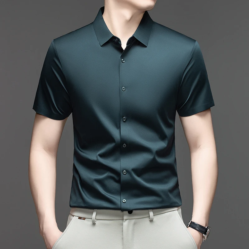 Mens Formal Look - قميص رجالي رسمي كاجوال بأكمام قصيرة