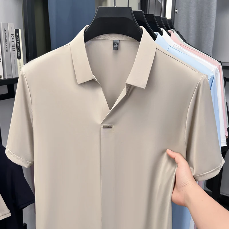 Men'S Polo Formal Wear - قميص رسمي قصير الأكمام للرجال بياقة