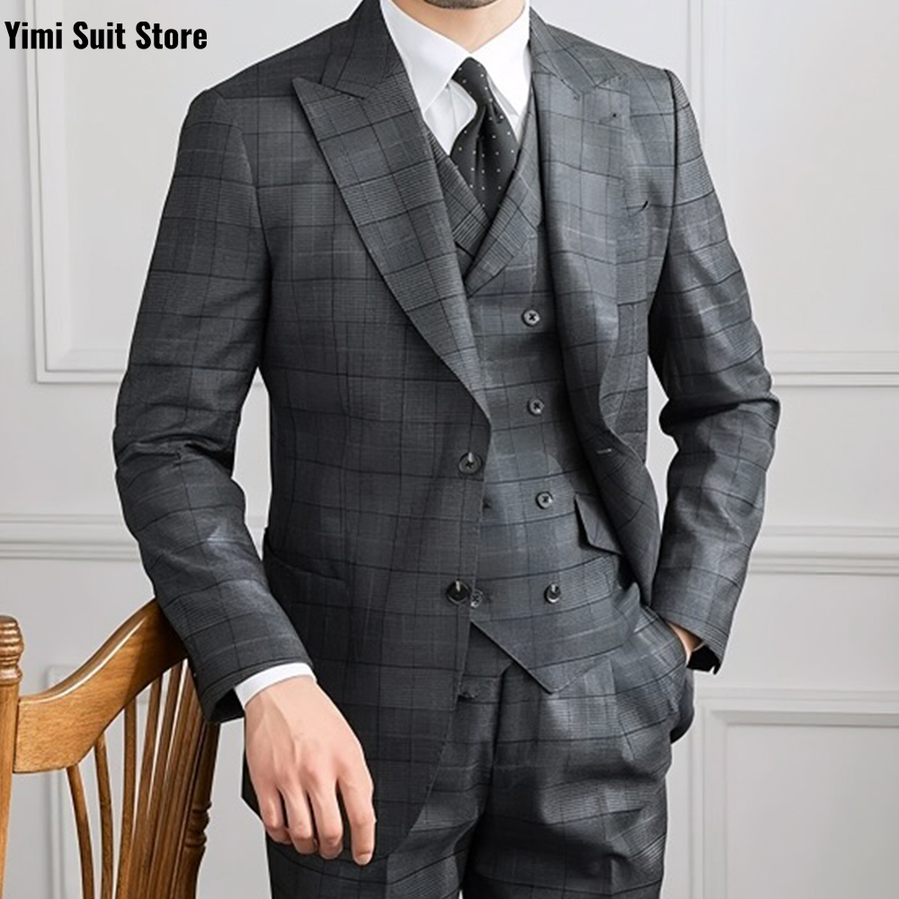 YiMinpwp بدلة رجالية 3 قطعة مج - مراجعة Men Formal Wear Modern وسعره