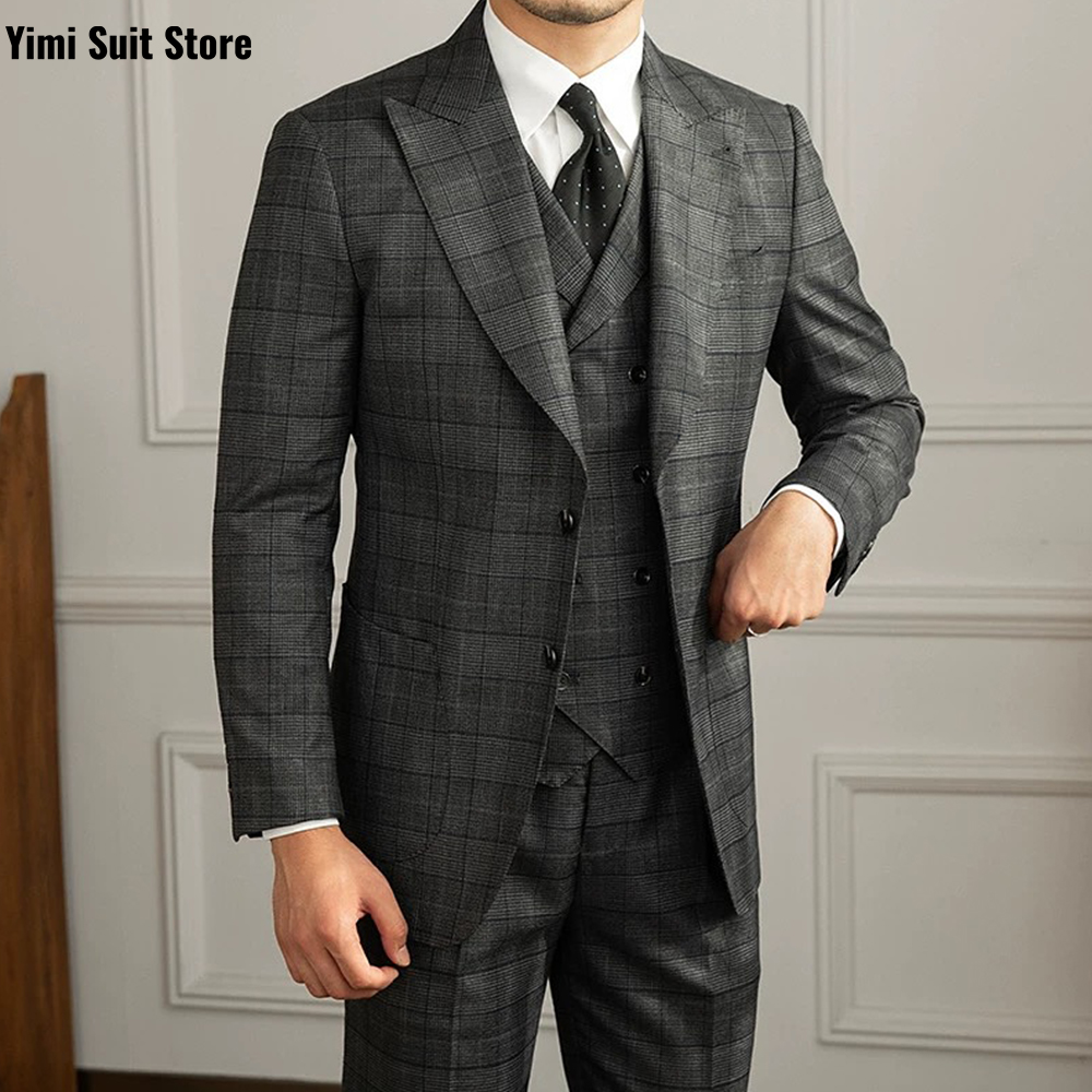 YiMinpwp بدلة رجالية 3 قطعة مج - مراجعة Men Formal Wear Modern وسعره