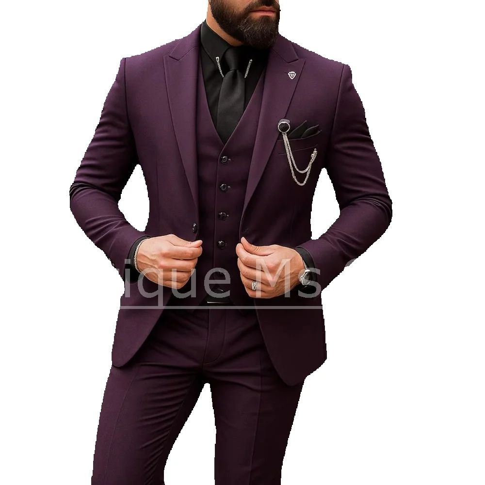 بدلة رجالية من 3 قطع بزر واحد  - مراجعة Men Formal Wear Outfits وسعره