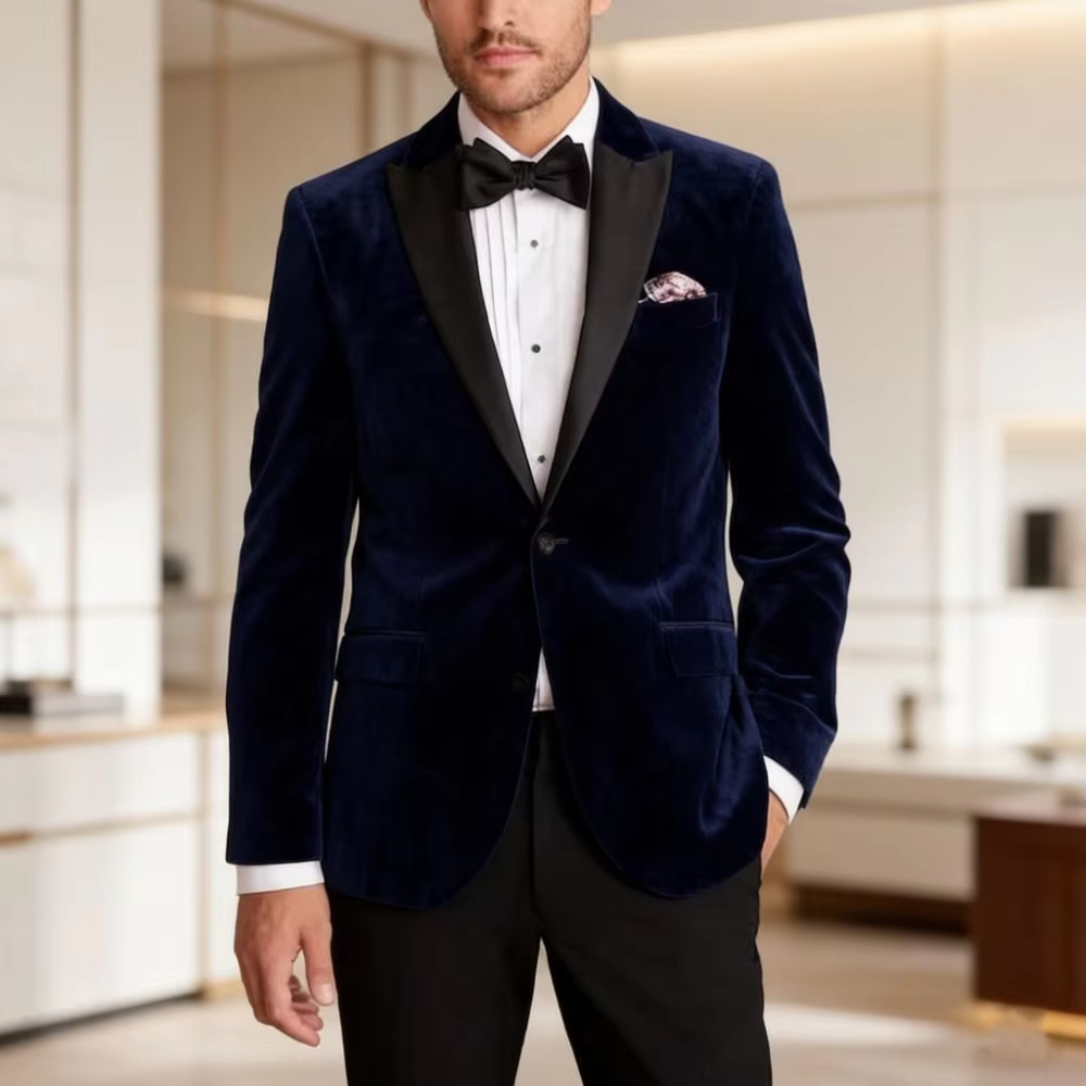 بدلة رسمية مخملية للرجال بقصة  - مراجعة Formal Men Party Wear Jacket وسعره