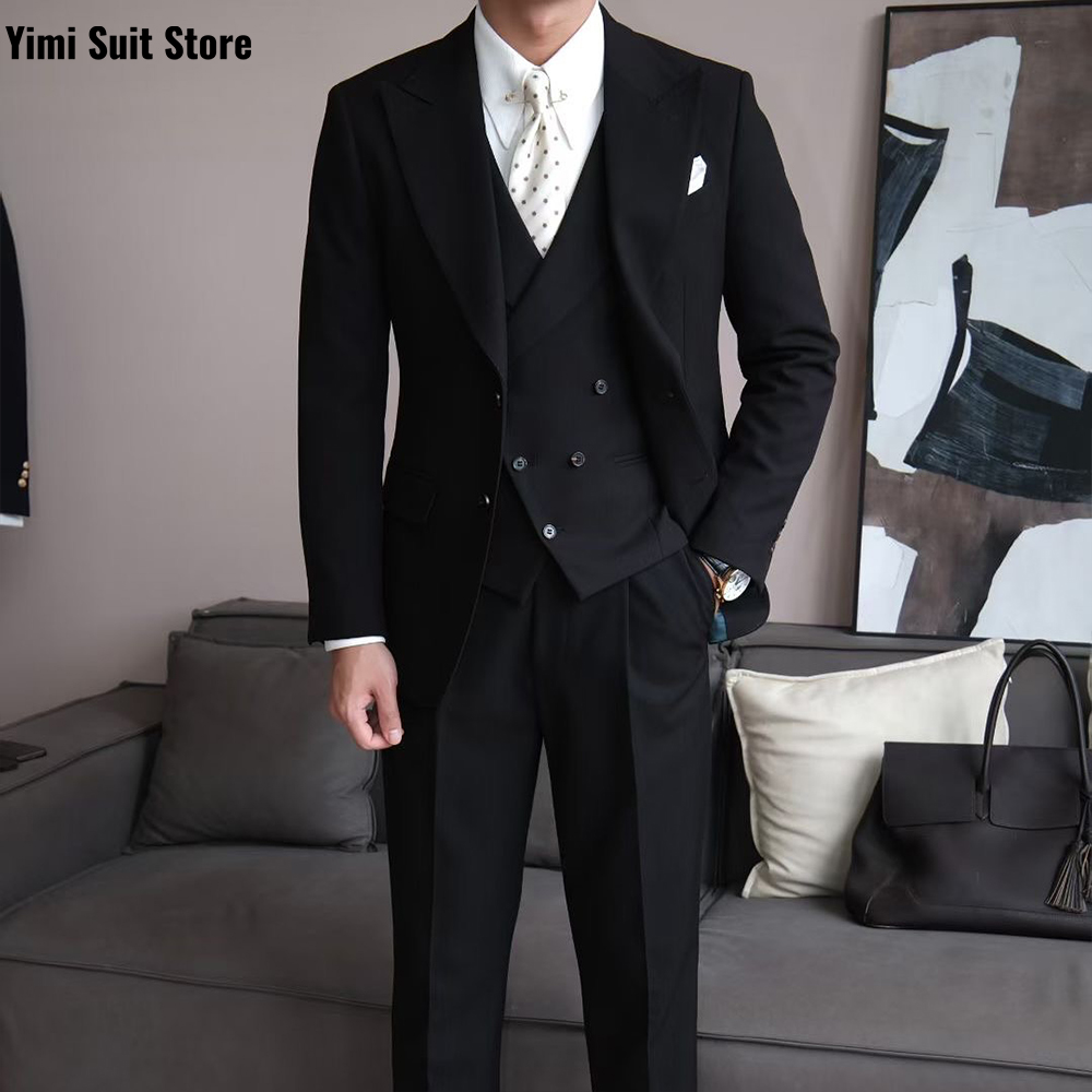 أسود جودة عالية الرجال الدعاوى - مراجعة Men Formal Wear Modern وسعره