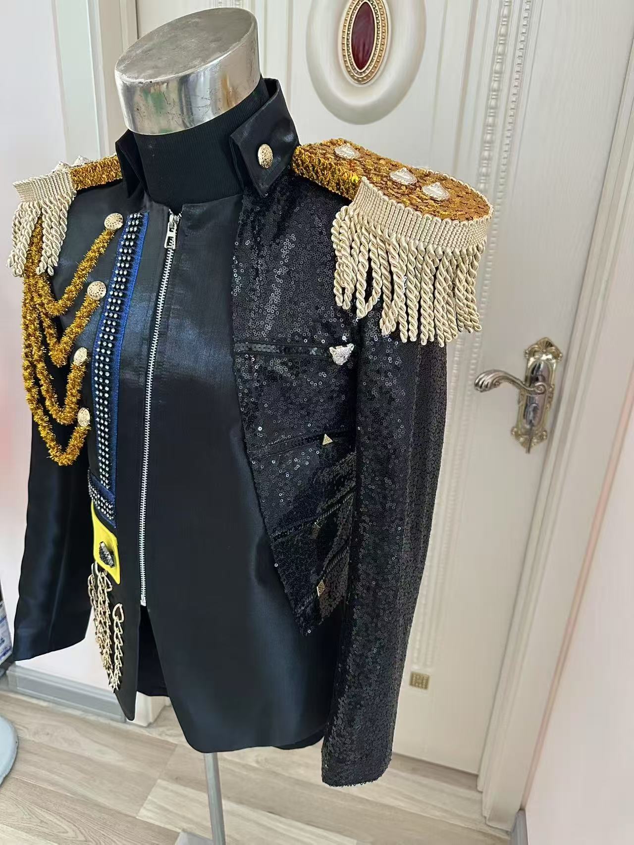 جديد الرجال شرابة سترة ملكية ح - مراجعة Formal Men Party Wear Jacket وسعره