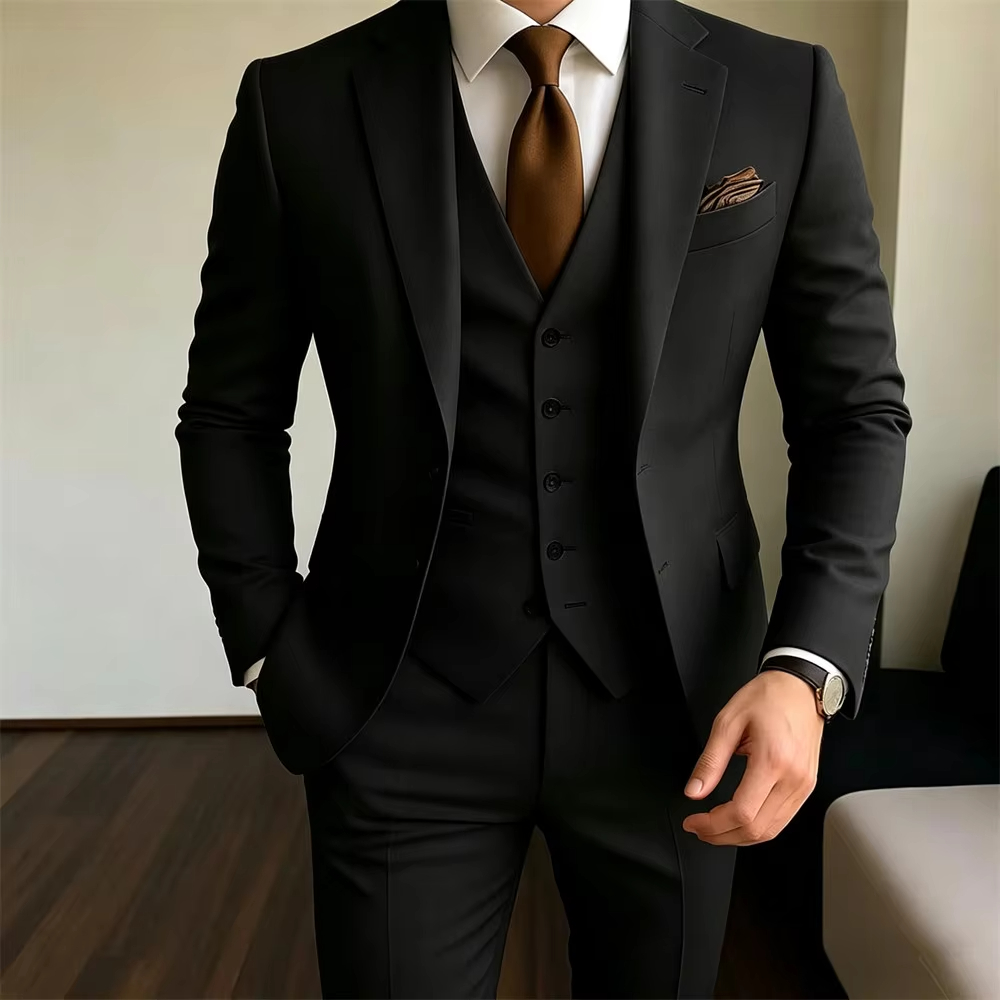 بدلة رجالية كاكي من 3 قطع (جاك - مراجعة Khaki Formal Wear Men وسعره