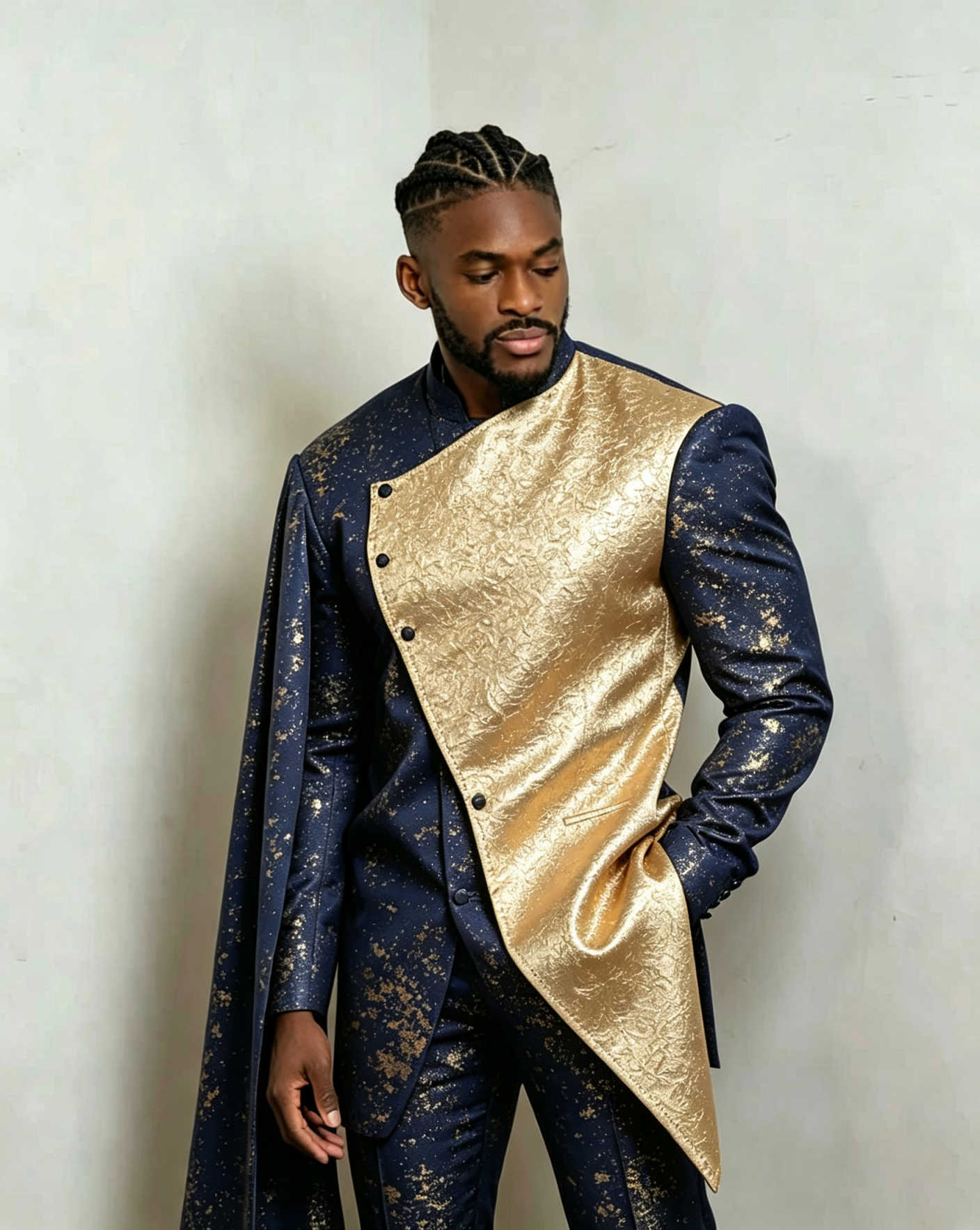 بدلة رجالية بتصميم فريد مع قبع - مراجعة Men Formal Wear Design وسعره