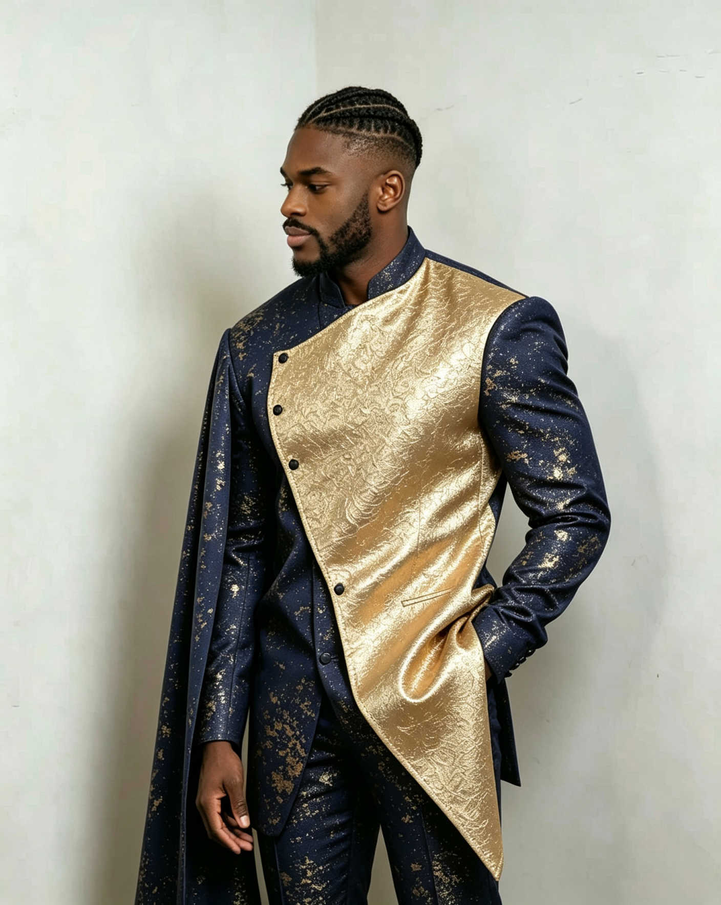بدلة رجالية بتصميم فريد مع قبع - مراجعة Men Formal Wear Design وسعره