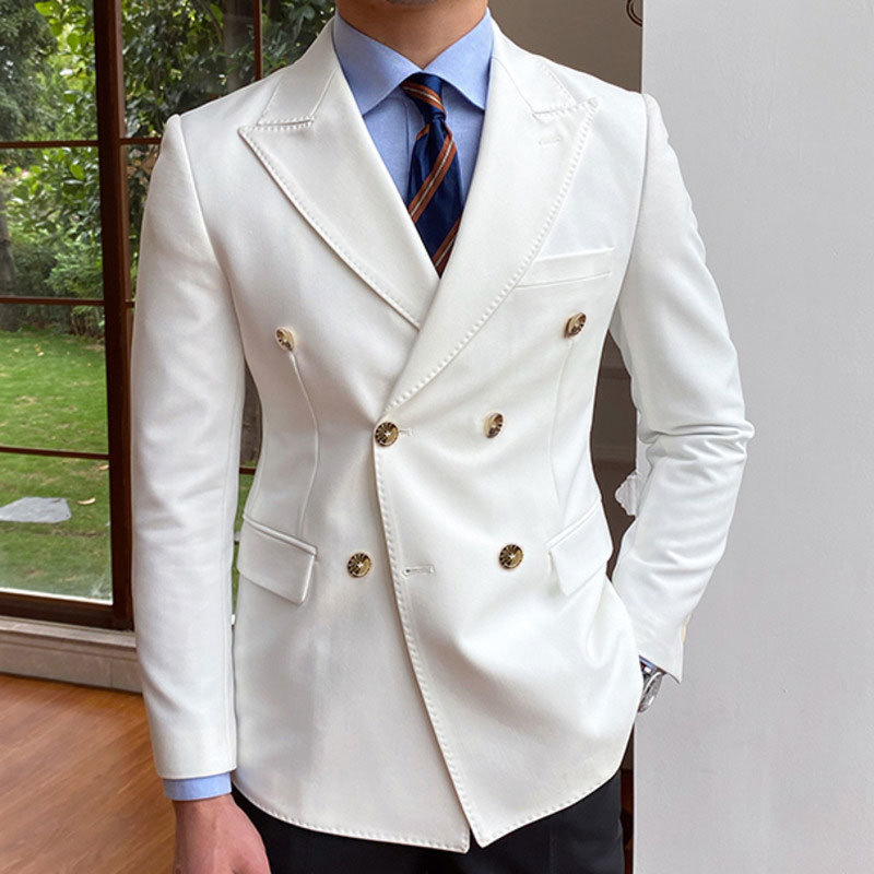 بدلات زفاف رجالية أحادية اللون - مراجعة Formal Men Party Wear Jacket وسعره