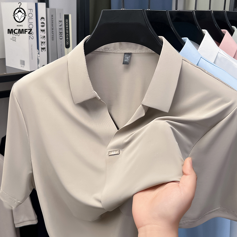 قميص رجالي بسيط بياقة مسطحة وم - مراجعة Men'S Polo Formal Wear وسعره