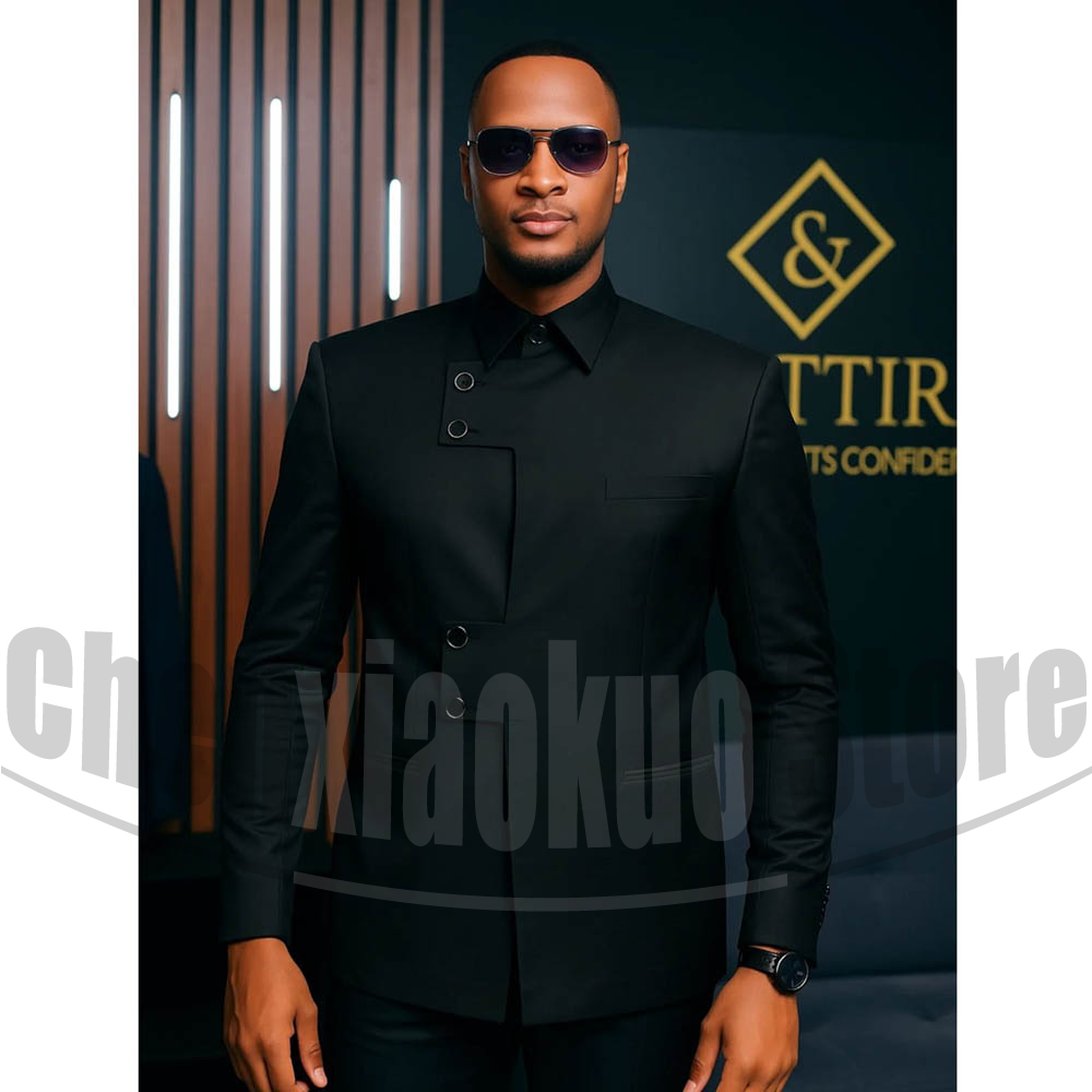 بدلة رجالية أنيقة بياقة ماندار - مراجعة Men Formal Wear Modern وسعره