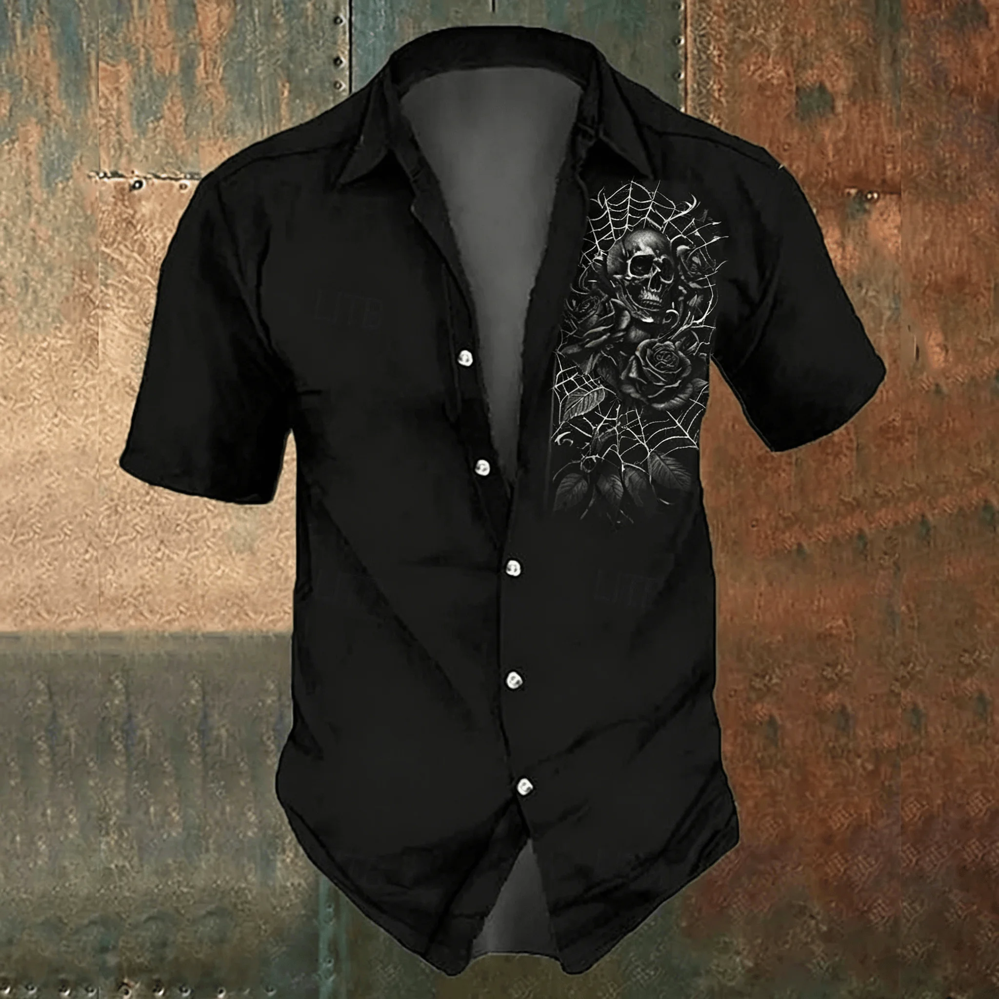 قميص رجالي أسود بطبعة صليب، بأ - مراجعة Men'S Gothic Formal Wear وسعره