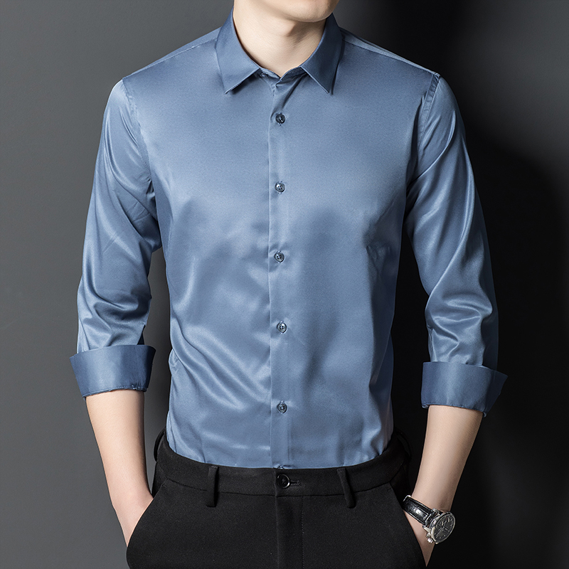 الرجال التوت قميص حريري كلاسيك - مراجعة Men Formal Office Wear Shirts وسعره
