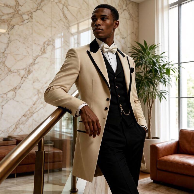 3 قطع بدلات زفاف رجالية بقصة ض - مراجعة Men Formal Wear Jacket وسعره