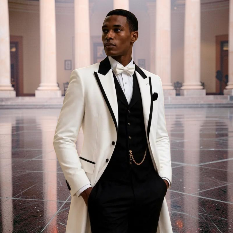 3 قطع بدلات زفاف رجالية بقصة ض - مراجعة Men Formal Wear Jacket وسعره