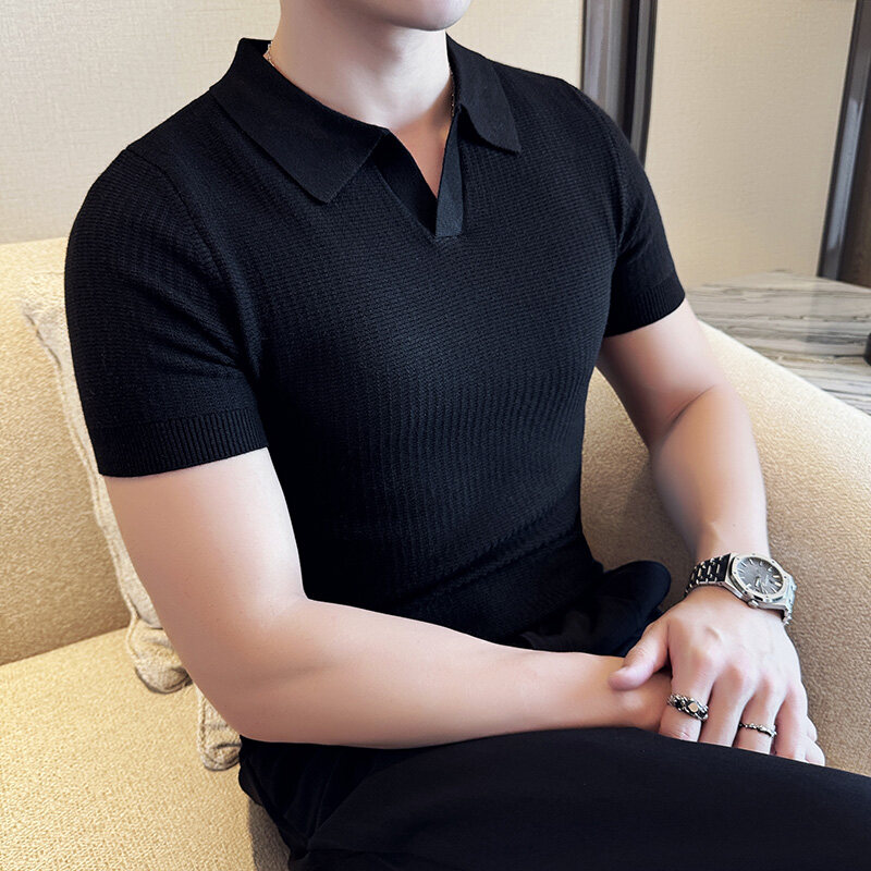 سترة جاكار متماسكة بياقة بولو  - مراجعة Men'S Polo Formal Wear وسعره