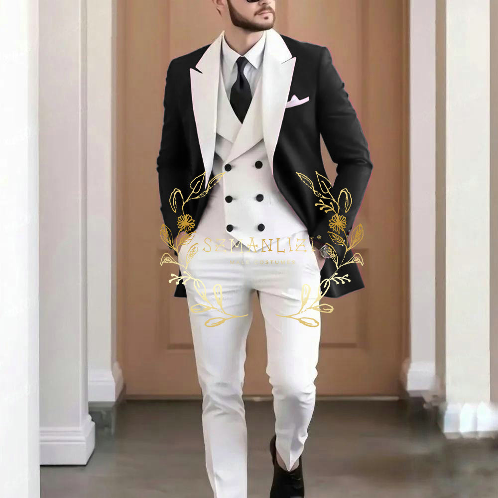 أنيقة عنابي 3 قطع بدلة رجالية  - مراجعة Men Formal Wear Jacket وسعره