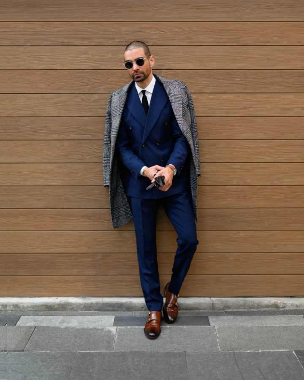 معطف رجالي من مزيج الصوف الشبك - مراجعة Men Formal Wear Modern وسعره
