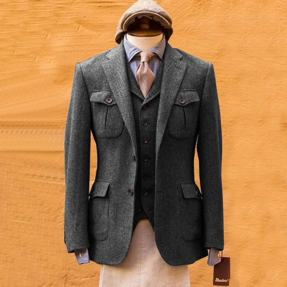 بدلة رجالية رسمية بنقشة هيرينغ - مراجعة Mens Formal Look وسعره