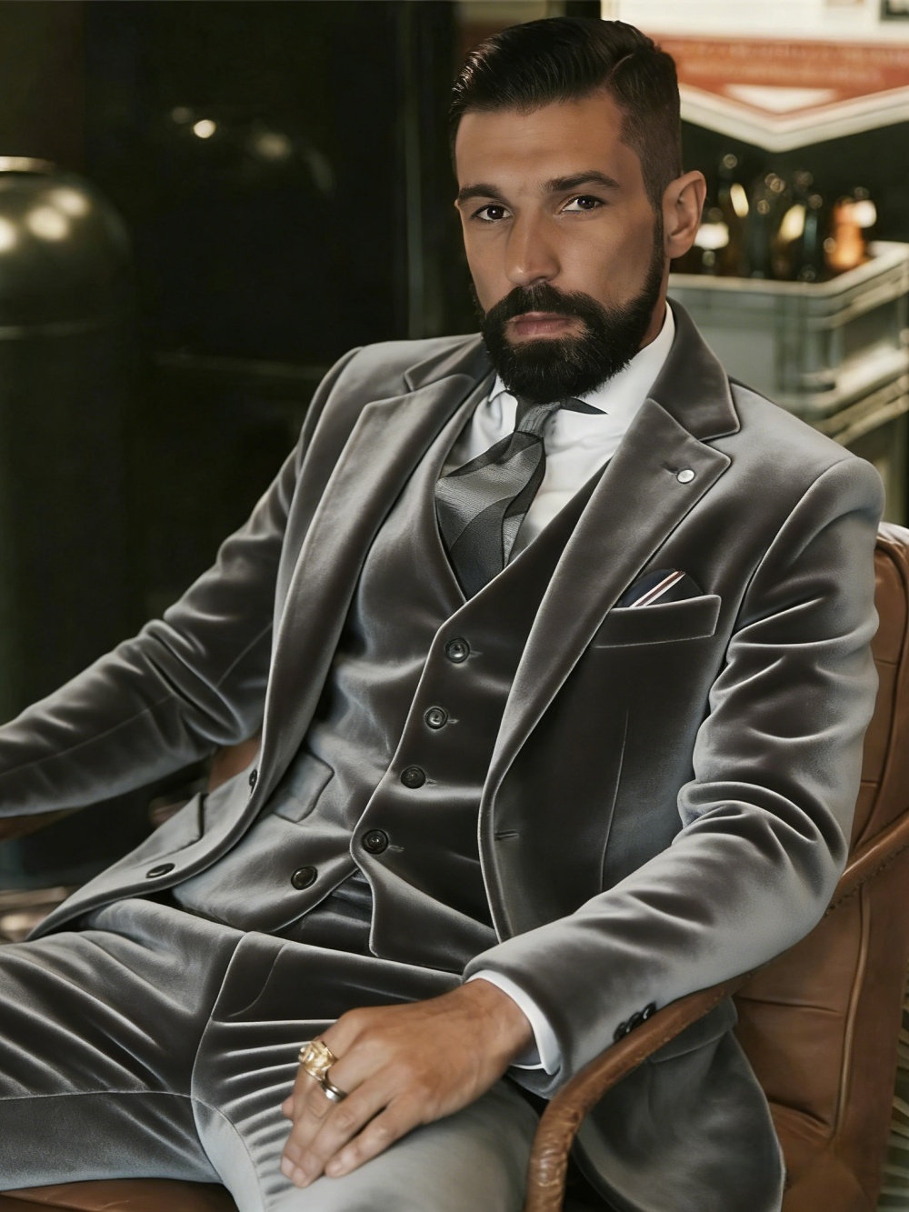 بدلة رجالية مخملية من 3 قطع لل - مراجعة Men Formal Wear Outfits وسعره