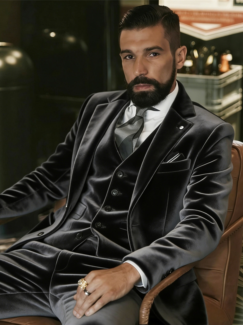 بدلة رجالية مخملية من 3 قطع لل - مراجعة Men Formal Wear Outfits وسعره