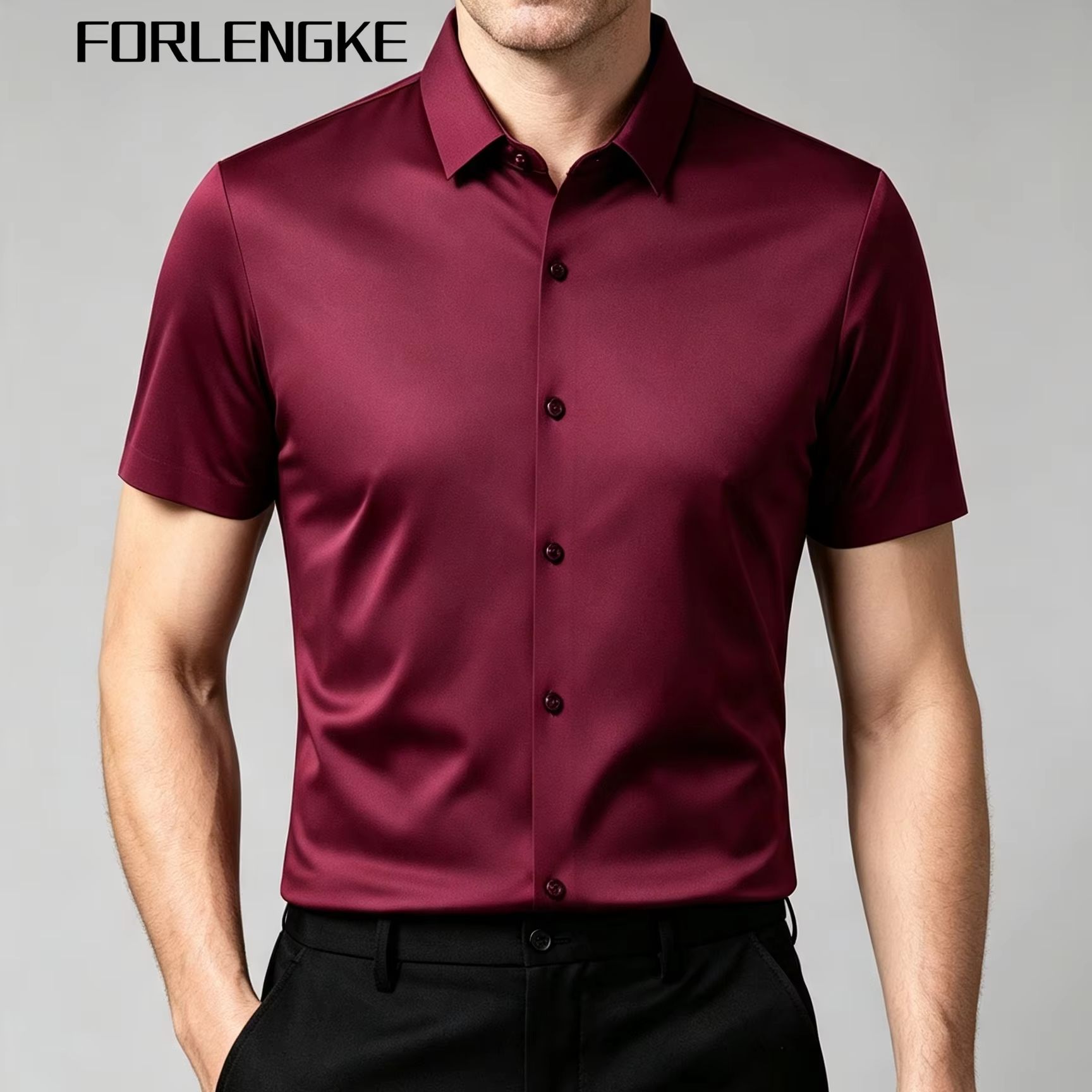قميص رجالي من FORLENGKE بأكمام - مراجعة Men Formal Office Wear Shirts وسعره