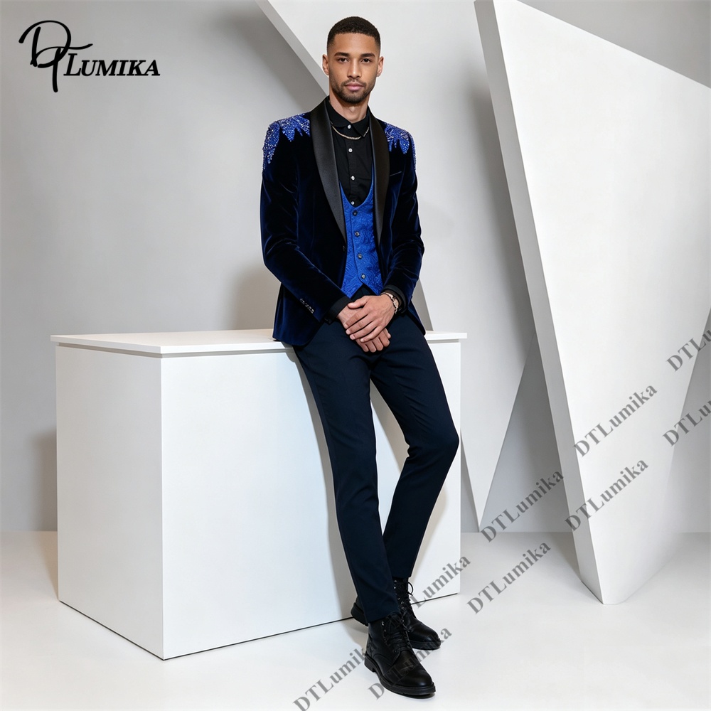 بدلة رجالية من ثلاث قطع من الم - مراجعة Men Formal Wear With Blazer وسعره