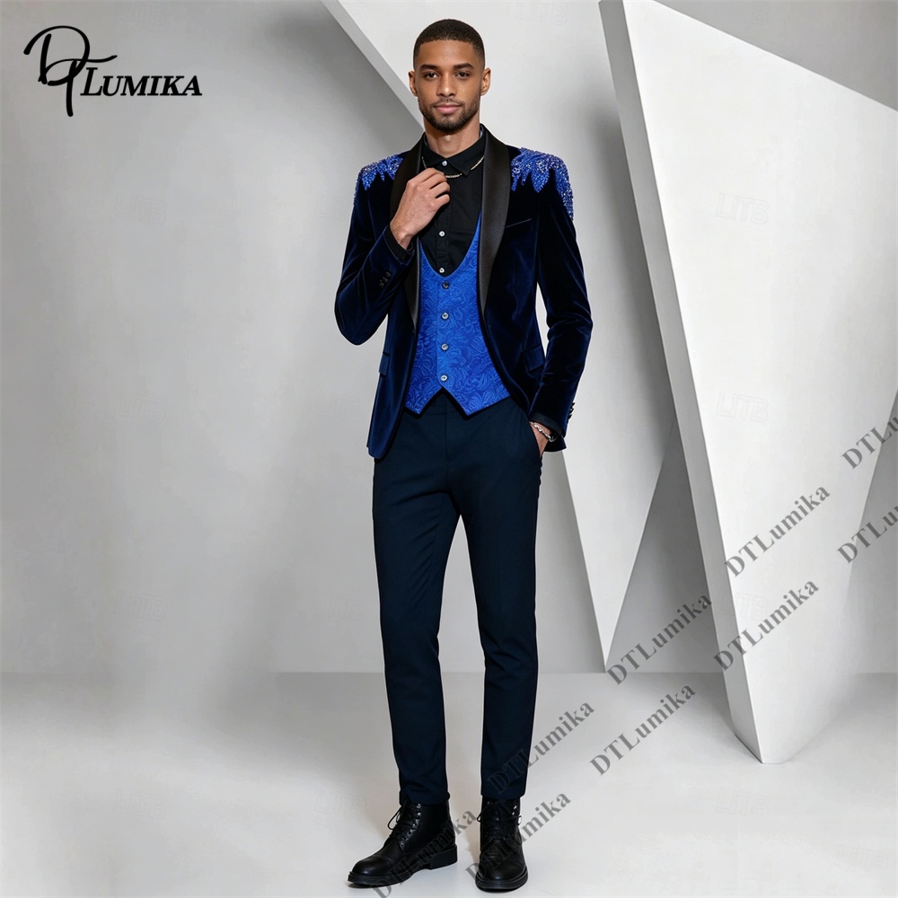بدلة رجالية من ثلاث قطع من الم - مراجعة Men Formal Wear With Blazer وسعره